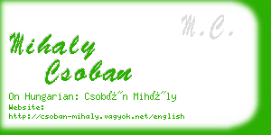 mihaly csoban business card